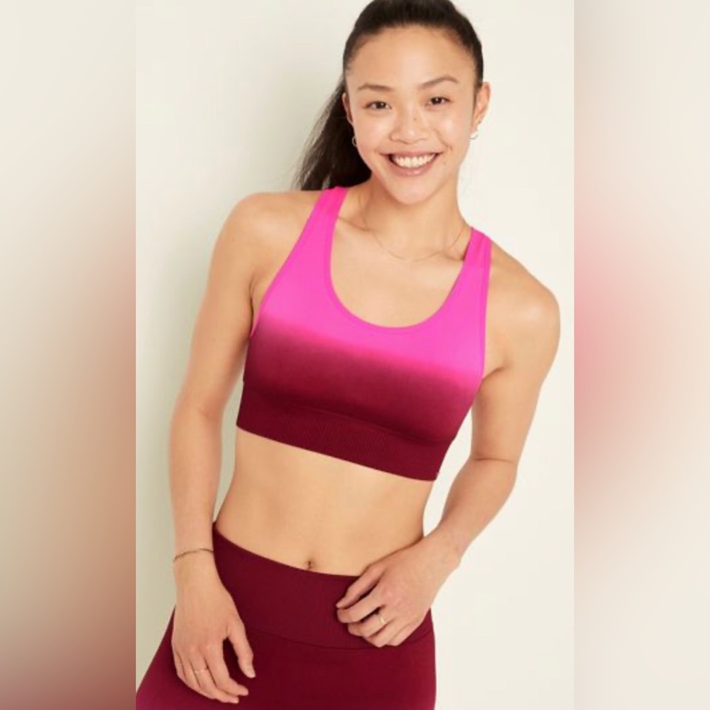 Sports bra and bike shorts matching set small Pink tye dye Victoria secret